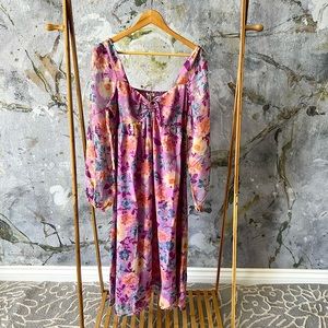 Billabong midi dress size medium Salty Blond print